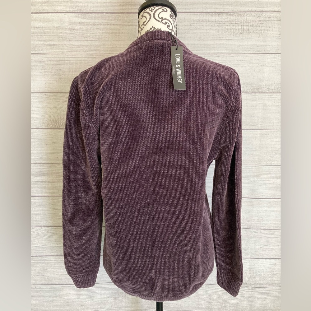 Love & Whimsy | NWT Women’s Knitted Crew Neck Dark Purple Sweater - Picture 4 of 5